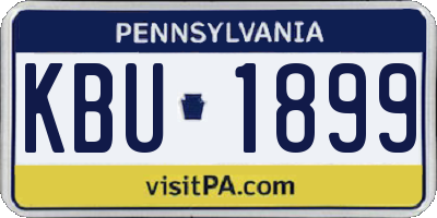 PA license plate KBU1899