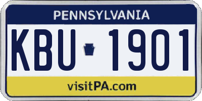 PA license plate KBU1901