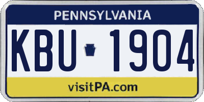 PA license plate KBU1904