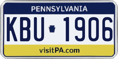 PA license plate KBU1906