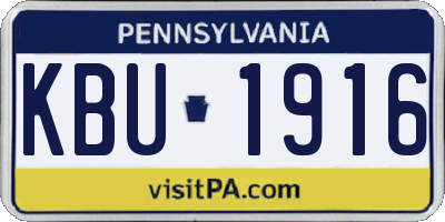 PA license plate KBU1916