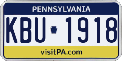 PA license plate KBU1918