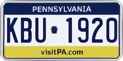 PA license plate KBU1920
