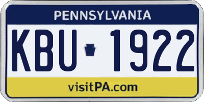 PA license plate KBU1922