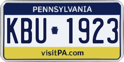 PA license plate KBU1923