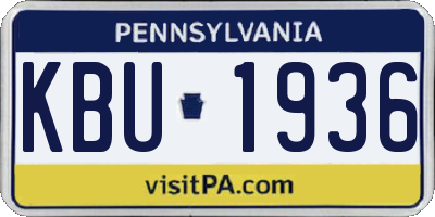 PA license plate KBU1936