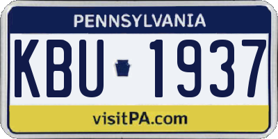 PA license plate KBU1937