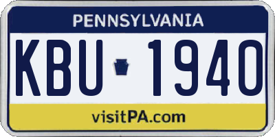 PA license plate KBU1940
