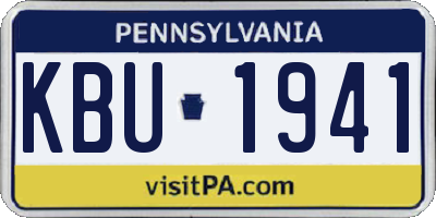 PA license plate KBU1941