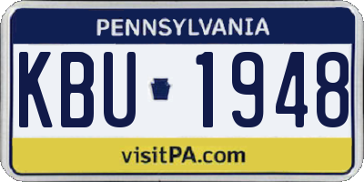 PA license plate KBU1948