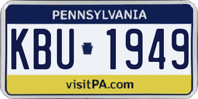 PA license plate KBU1949