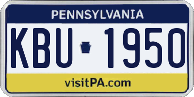 PA license plate KBU1950