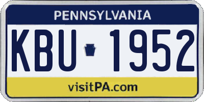 PA license plate KBU1952