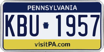 PA license plate KBU1957