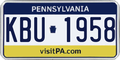 PA license plate KBU1958