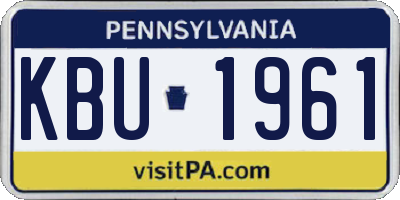 PA license plate KBU1961