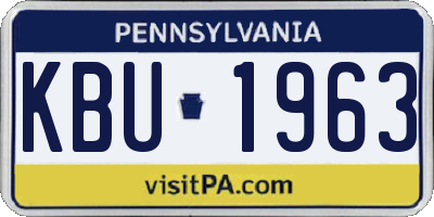 PA license plate KBU1963