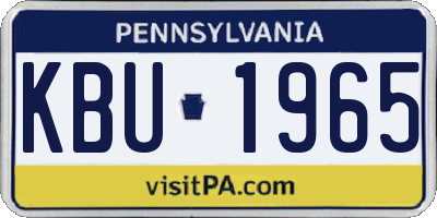 PA license plate KBU1965