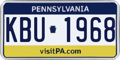 PA license plate KBU1968