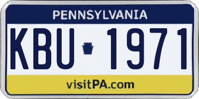 PA license plate KBU1971