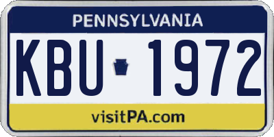 PA license plate KBU1972