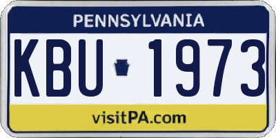 PA license plate KBU1973