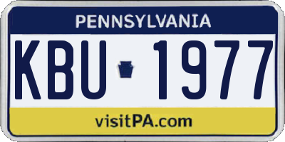 PA license plate KBU1977