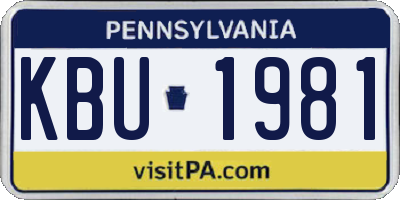 PA license plate KBU1981