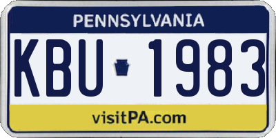 PA license plate KBU1983