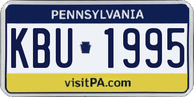 PA license plate KBU1995