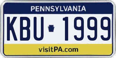 PA license plate KBU1999