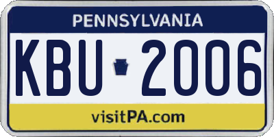 PA license plate KBU2006