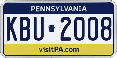 PA license plate KBU2008