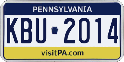 PA license plate KBU2014