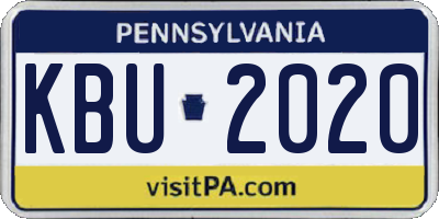 PA license plate KBU2020
