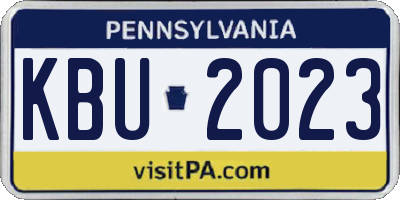 PA license plate KBU2023