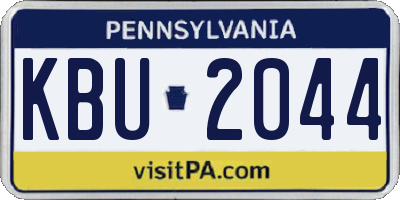 PA license plate KBU2044