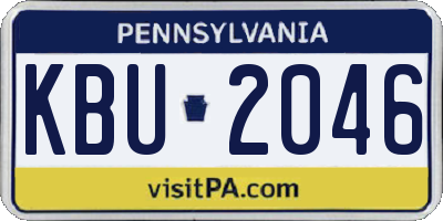 PA license plate KBU2046