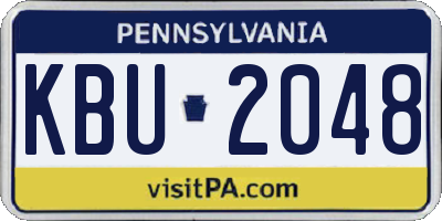 PA license plate KBU2048