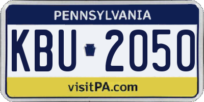 PA license plate KBU2050