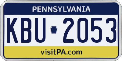 PA license plate KBU2053