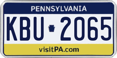 PA license plate KBU2065