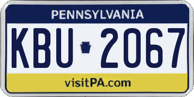 PA license plate KBU2067