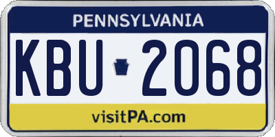 PA license plate KBU2068