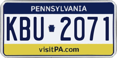 PA license plate KBU2071