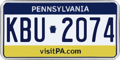 PA license plate KBU2074