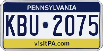 PA license plate KBU2075