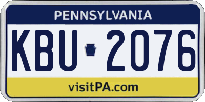 PA license plate KBU2076
