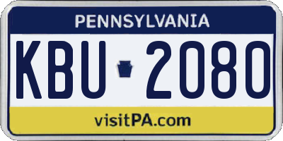 PA license plate KBU2080