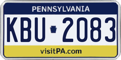 PA license plate KBU2083